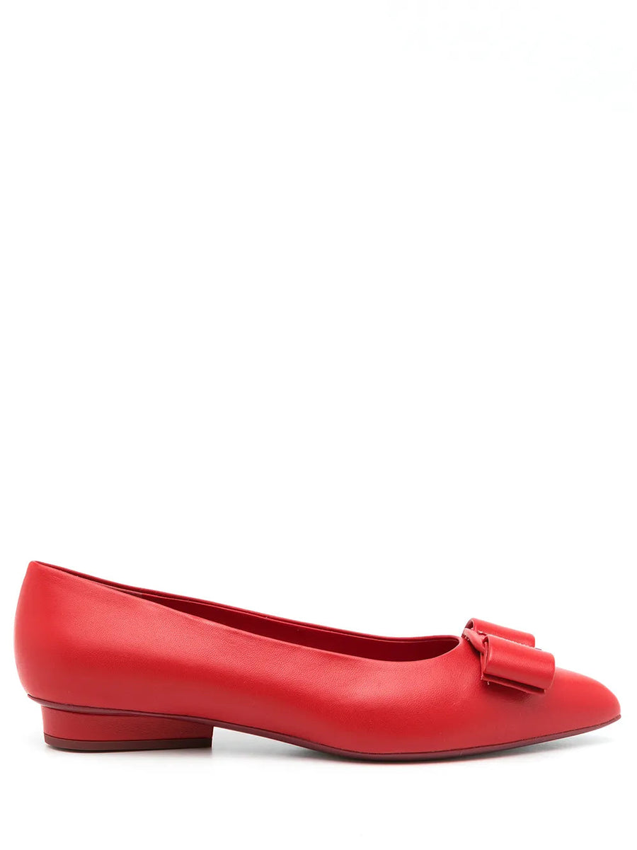 Ferragamo Lambskin ballerina flat in red