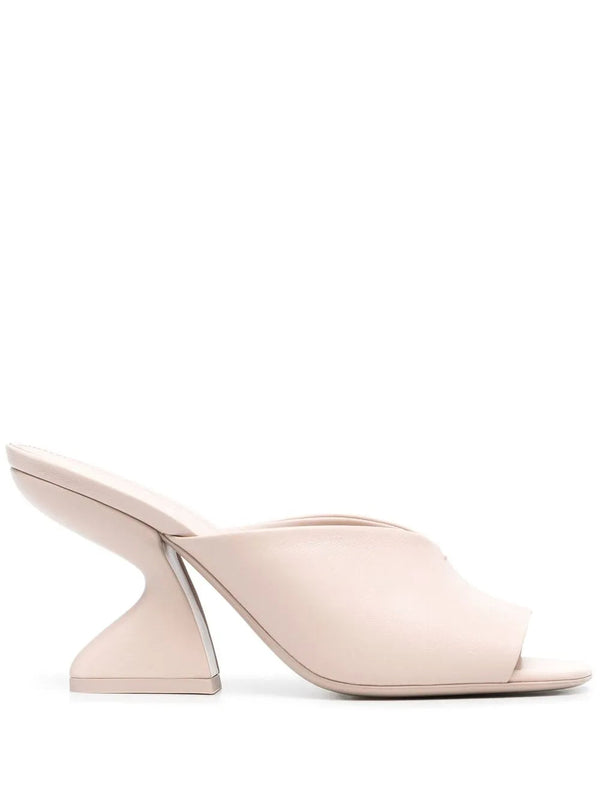 Ferragamo Leather heel sandal in beige