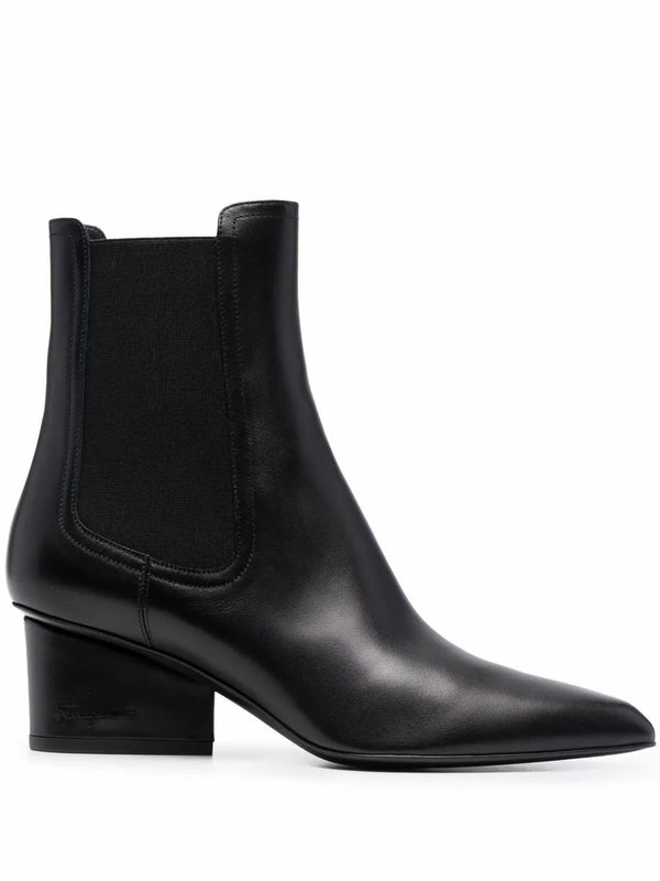 Ferragamo calf leather boot in black