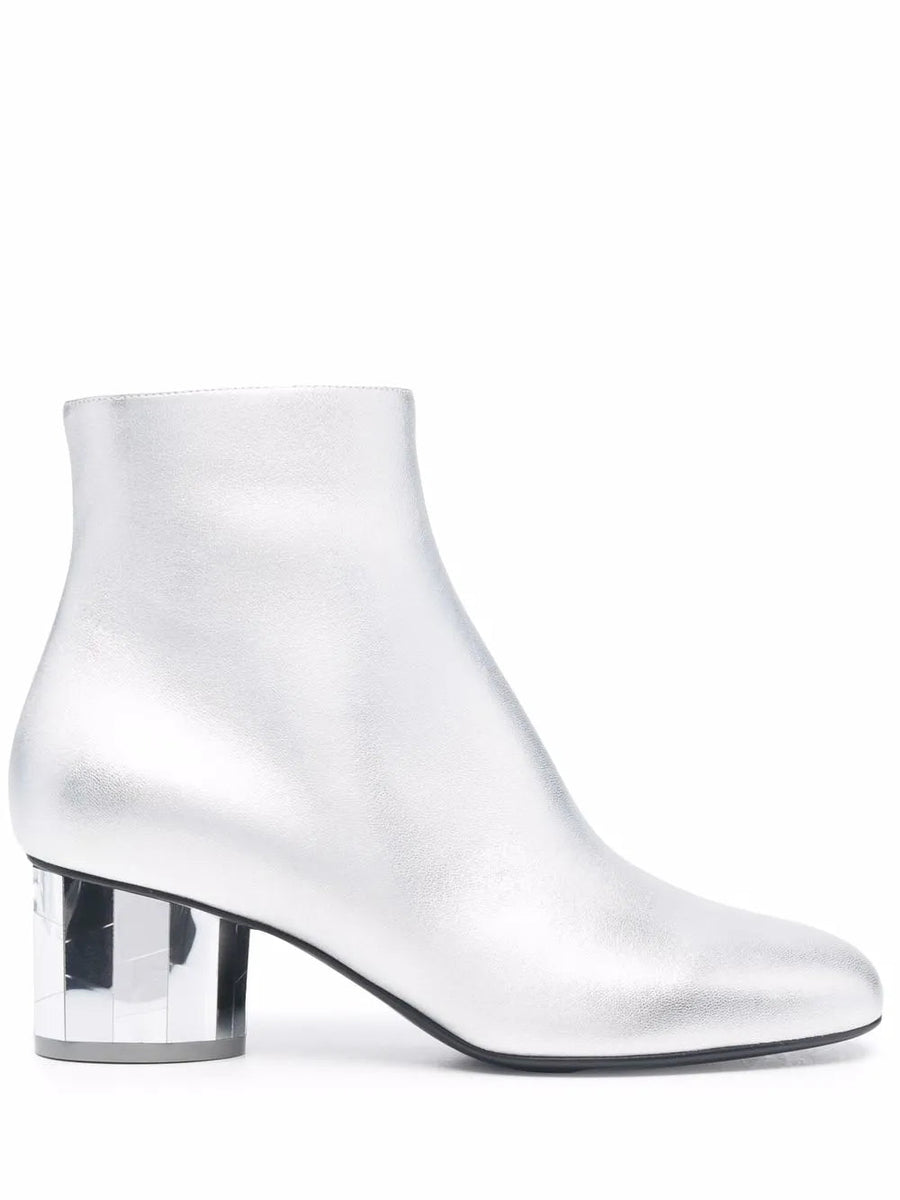 Ferragamo Leather ankle boot in silver
