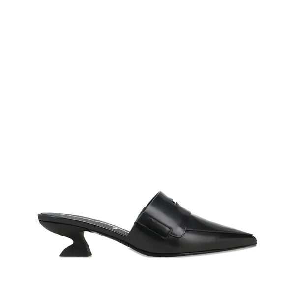 Ferragamo Calf leather upper mule in black