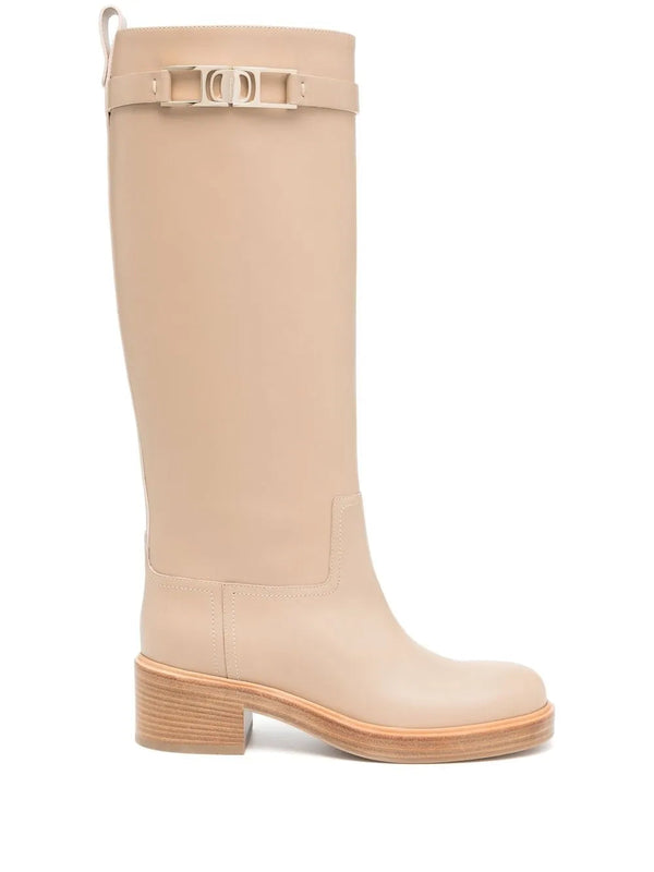 Ferragamo calf leather boot in brown