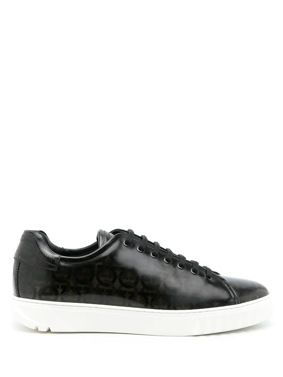 Ferragamo Calf leather sneaker in black