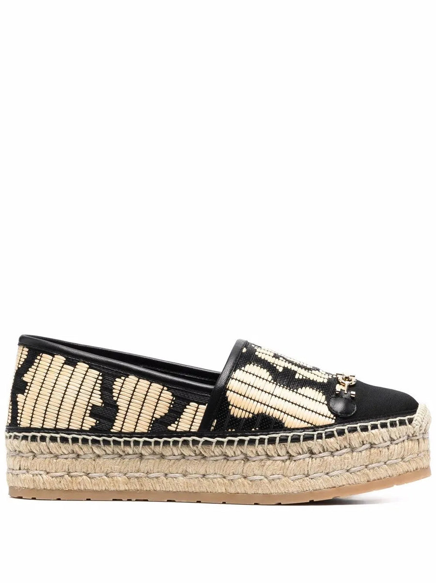 Ferragamo Leather espadrille in black