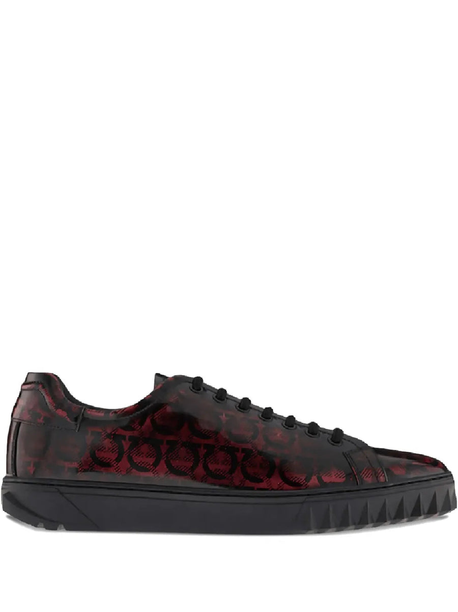 Ferragamo Calf leather sneaker in red