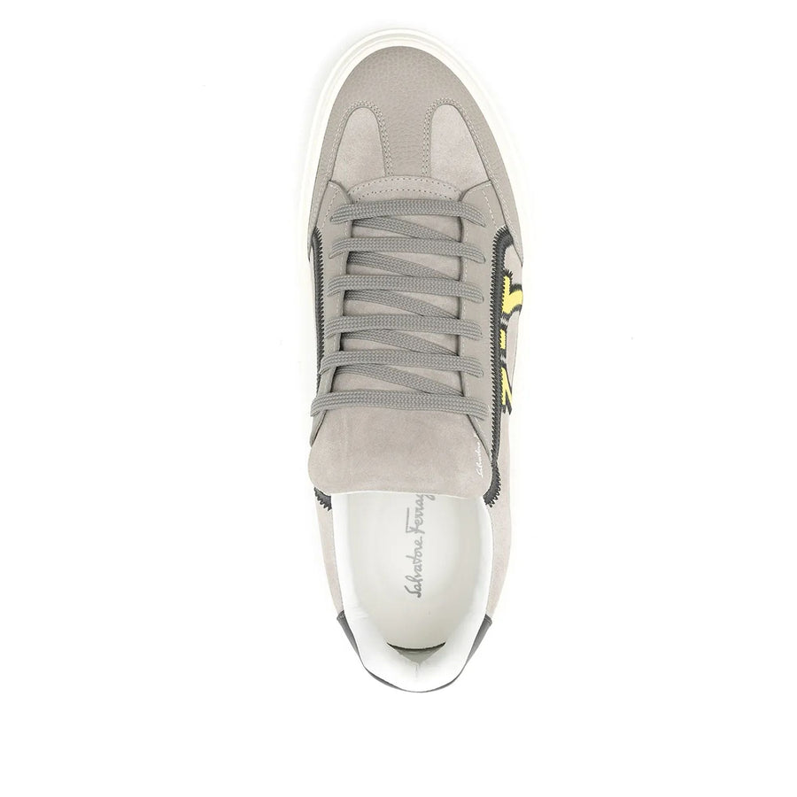 Ferragamo Leather/Suede sneaker in gray