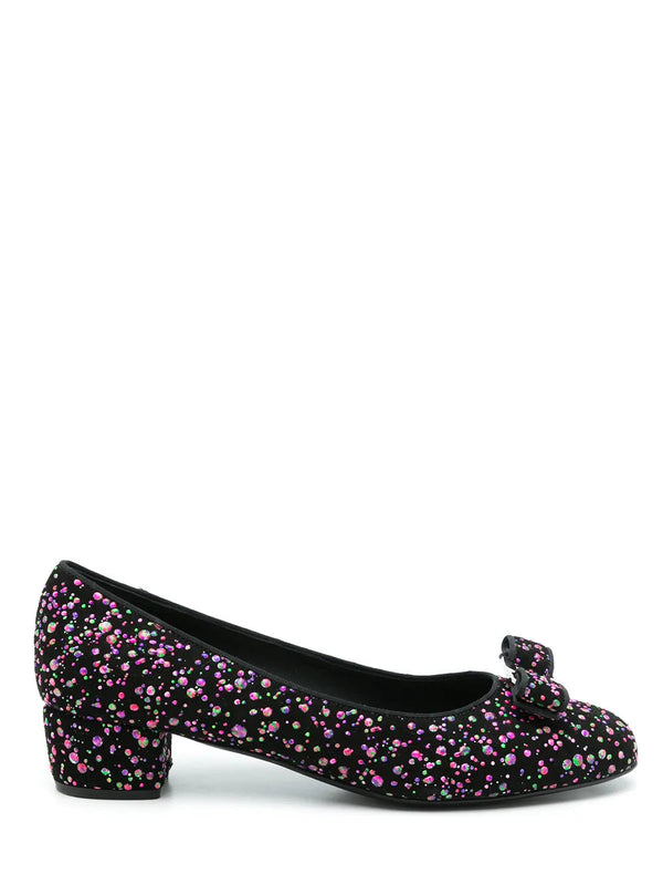 Ferragamo Goat suede pump in black