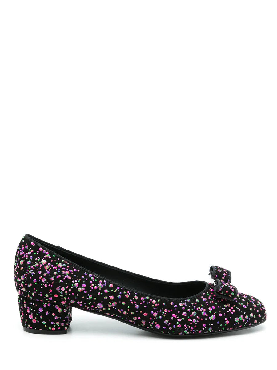Ferragamo Goat suede pump in black
