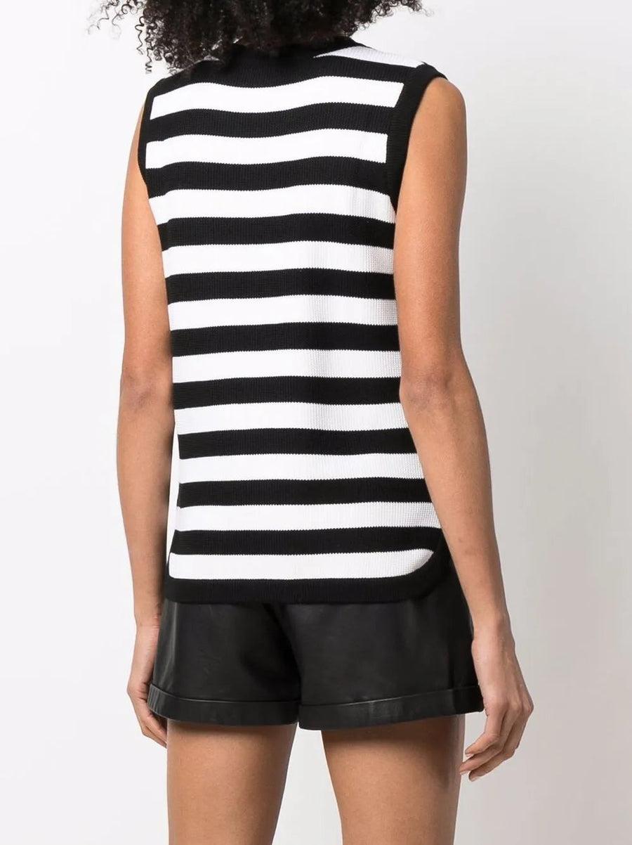 Ferragamo Ribbed knit tank top in black