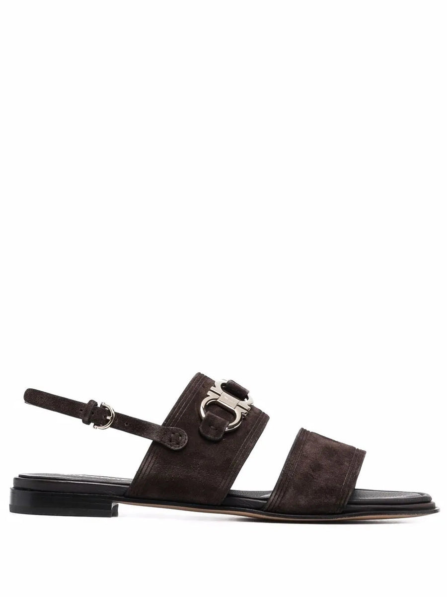 Ferragamo suede sandal in brown