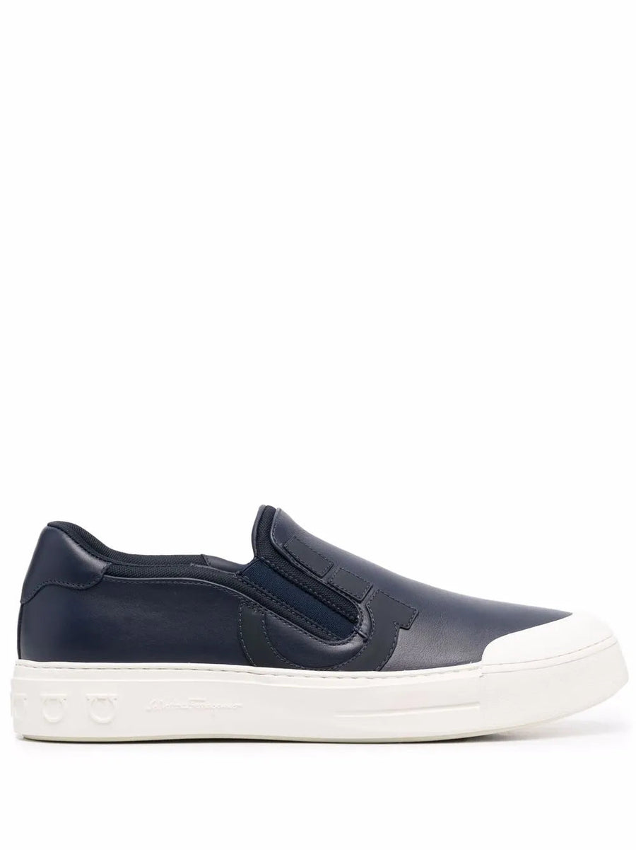 Ferragamo Leather sneaker in navy