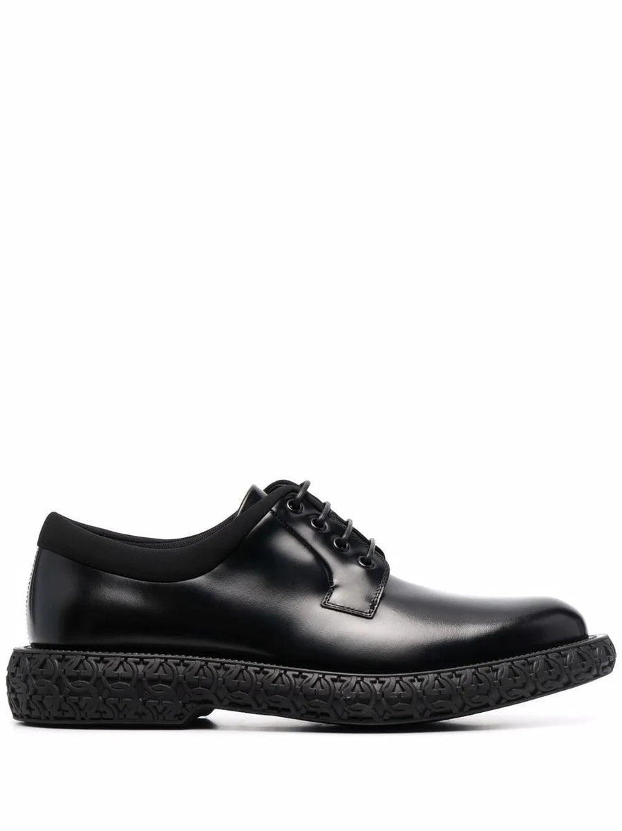 Ferragamo Calf leather derby shoe in black