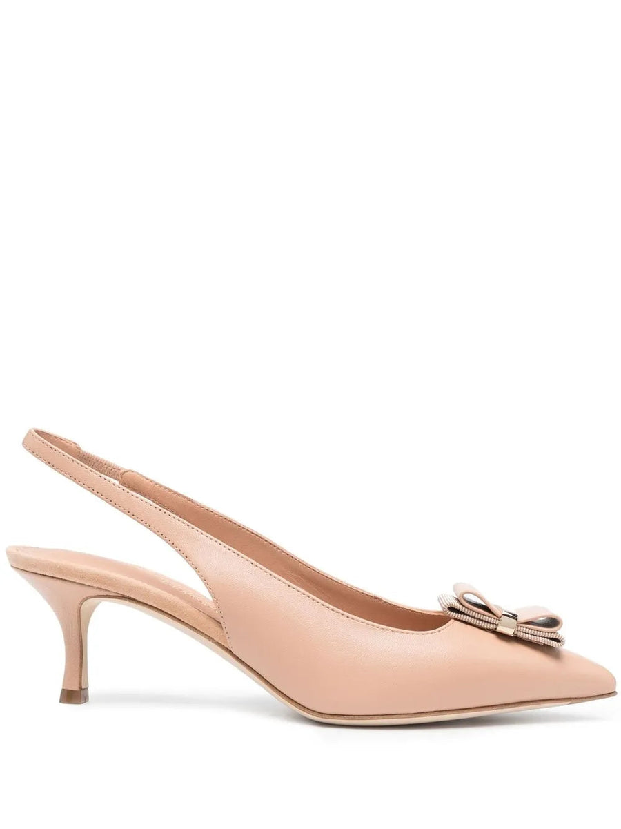 Ferragamo Calf leather slingback pump in beige