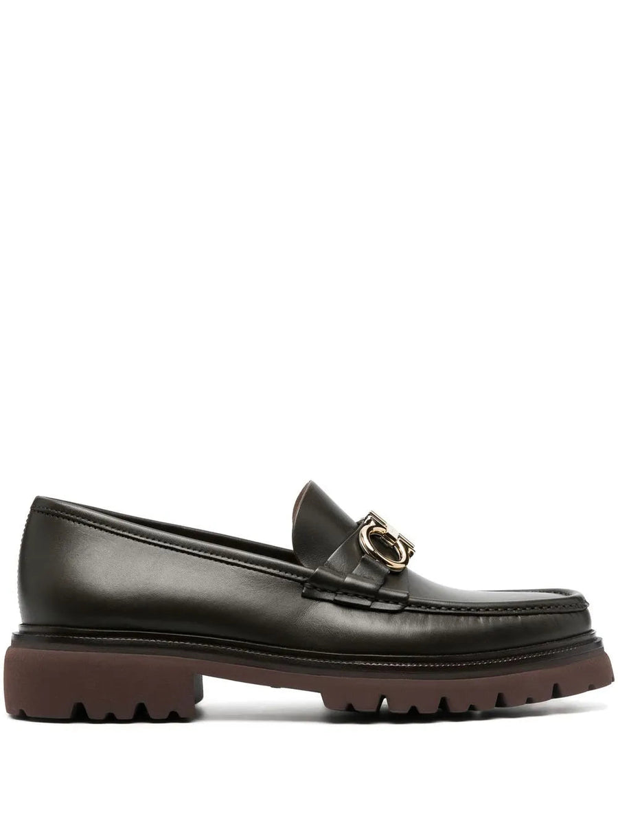 Ferragamo calf leather loafer in black