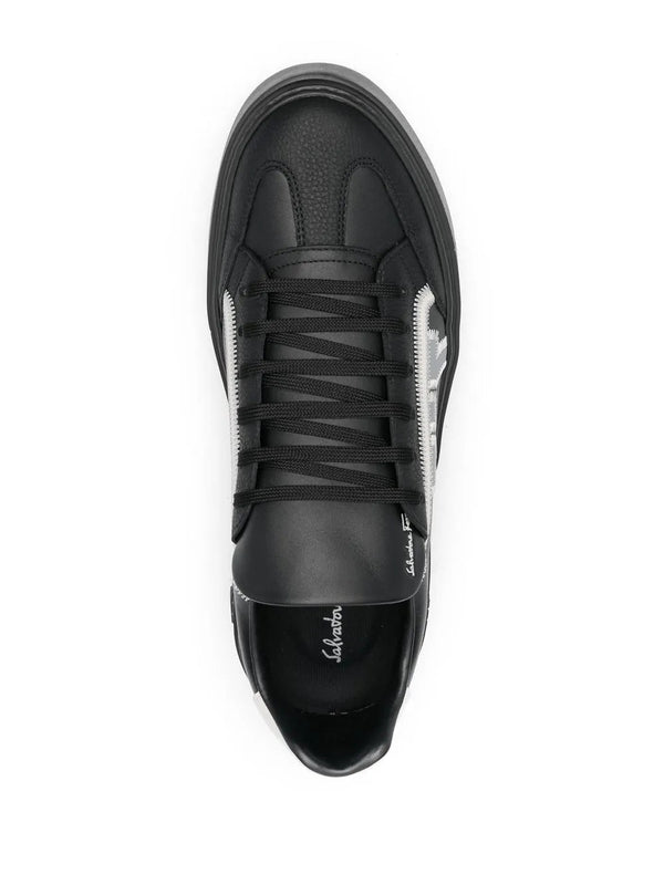 Ferragamo Calf leather sneaker in black