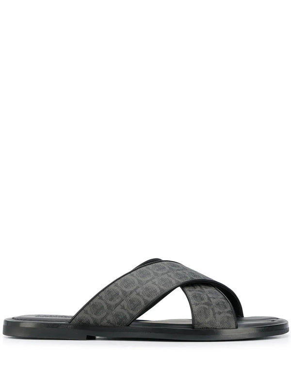 Ferragamo Leather slide in gray