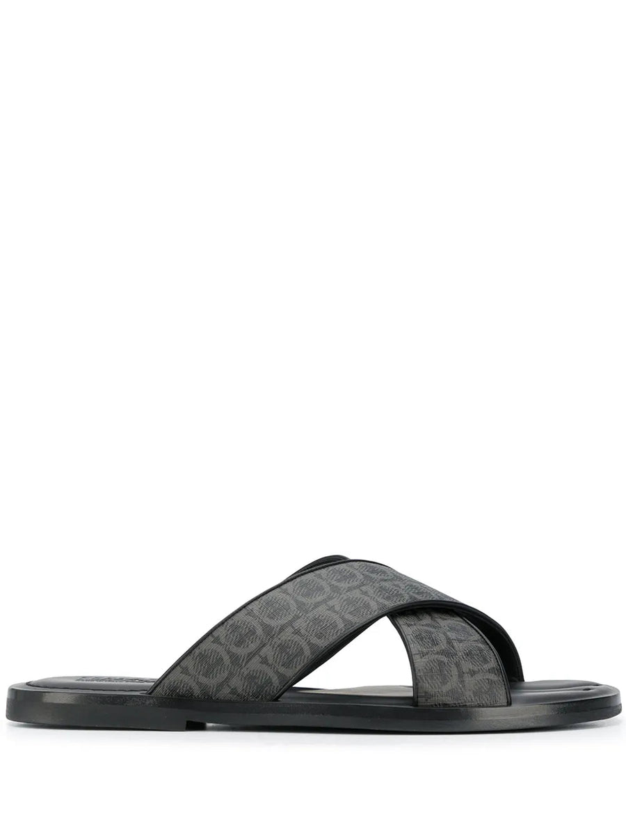 Ferragamo Leather slide in gray