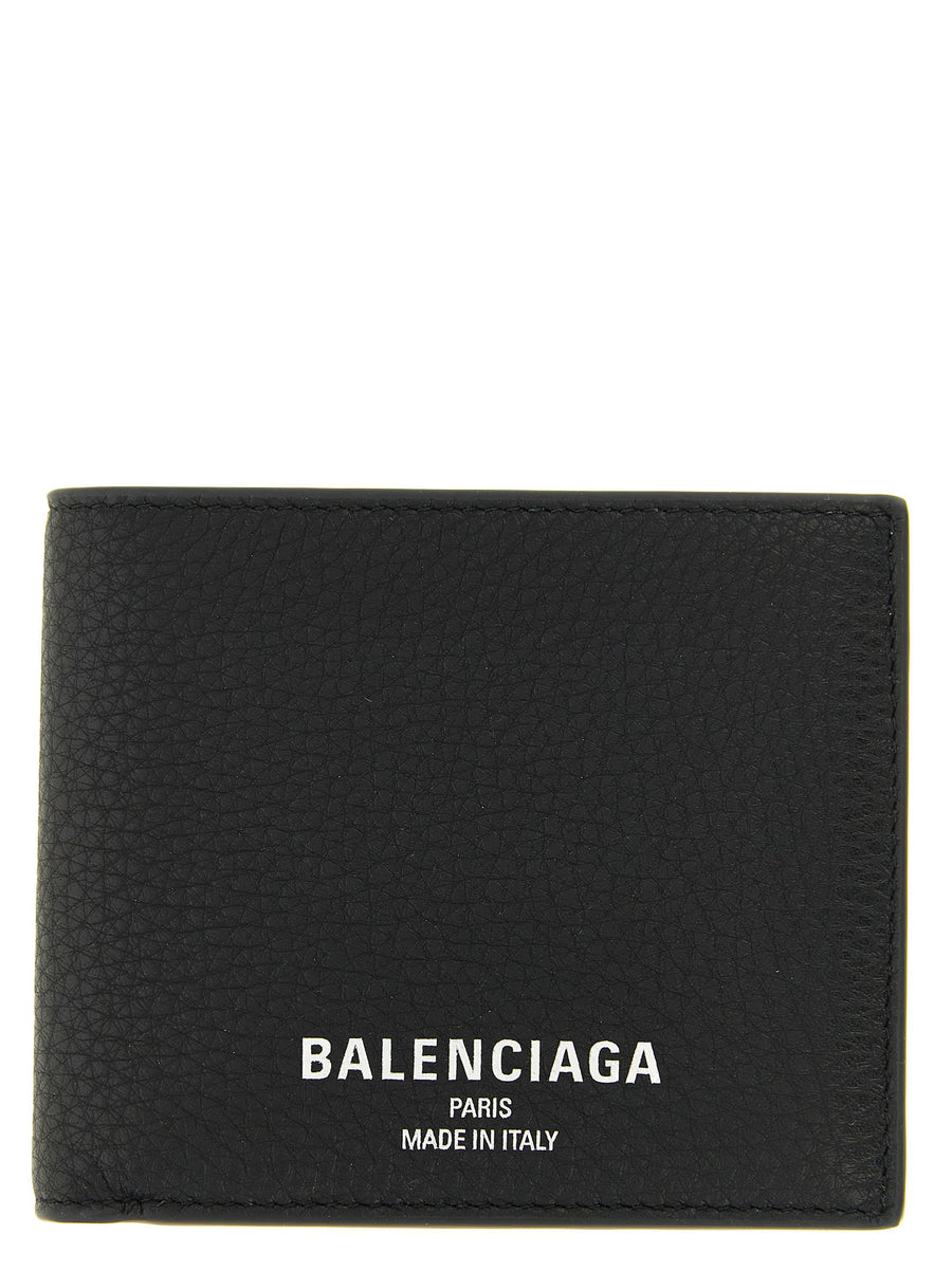 Balenciaga Calf Leather Bifold Wallet — Black