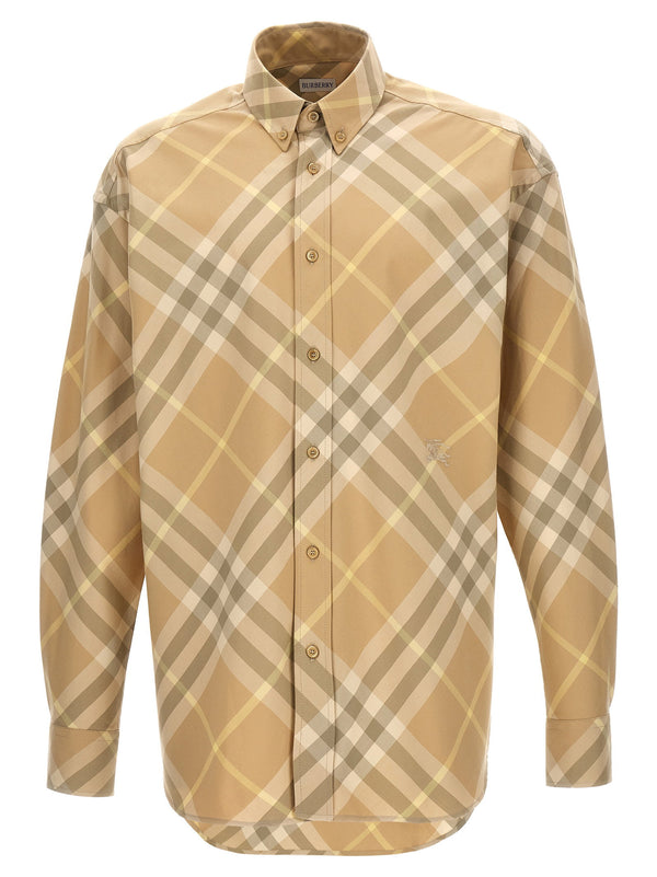 Burberry Check قميص — بيج