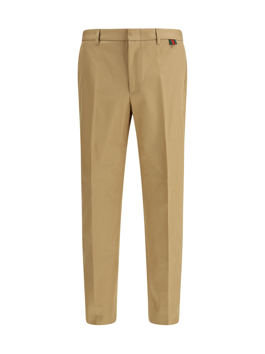 Gucci 100% cotton trousers in beige