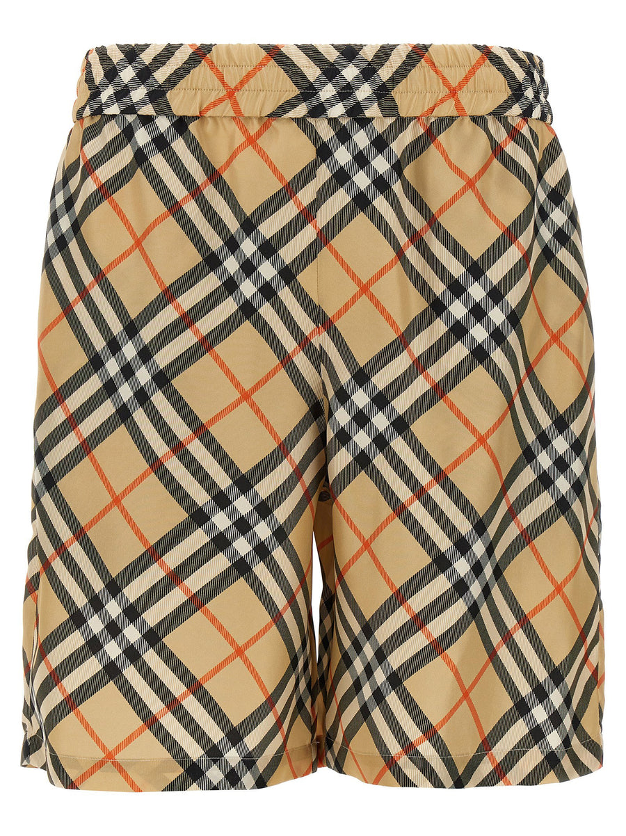 شورت من Burberry Burberry Check حرير — بيج