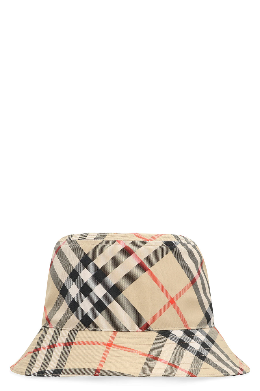 Burberry Check Motif Bucket Hat Beige Polyester