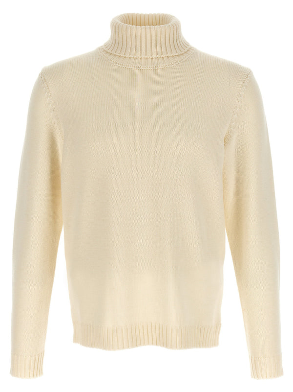 Zanone Wool Turtleneck Turtleneck Sweater — Cream