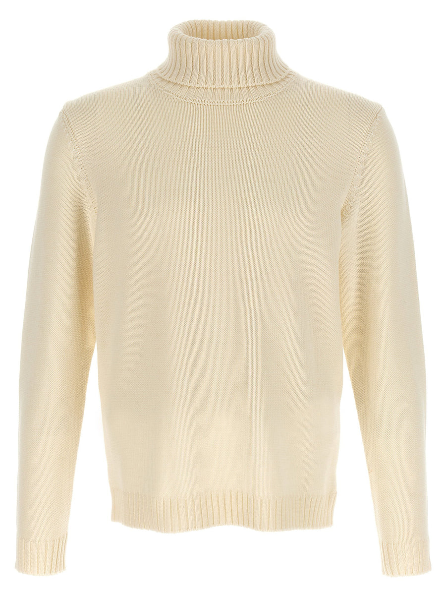 Zanone Wool Turtleneck Turtleneck Sweater — Cream