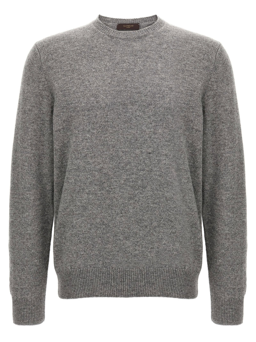 Zanone Virgin Wool Crewneck Sweater — Gray