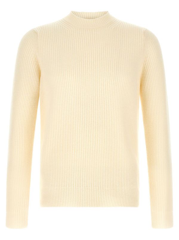 Zanone Ribbed Virgin Wool Sweater — Cream