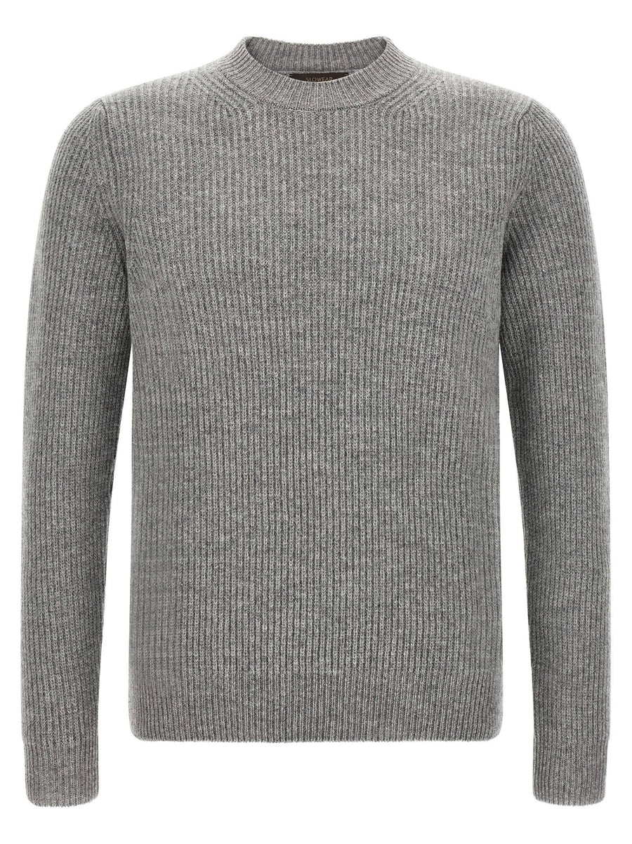 Zanone Ribbed Virgin Wool Sweater — Grey