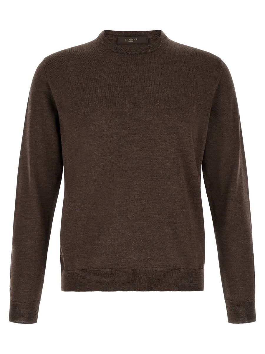 Zanone Giro Sweater — Brown
