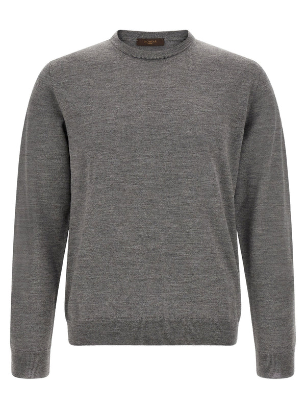 Zanone Virgin Wool Crew Neck Sweater — Gray
