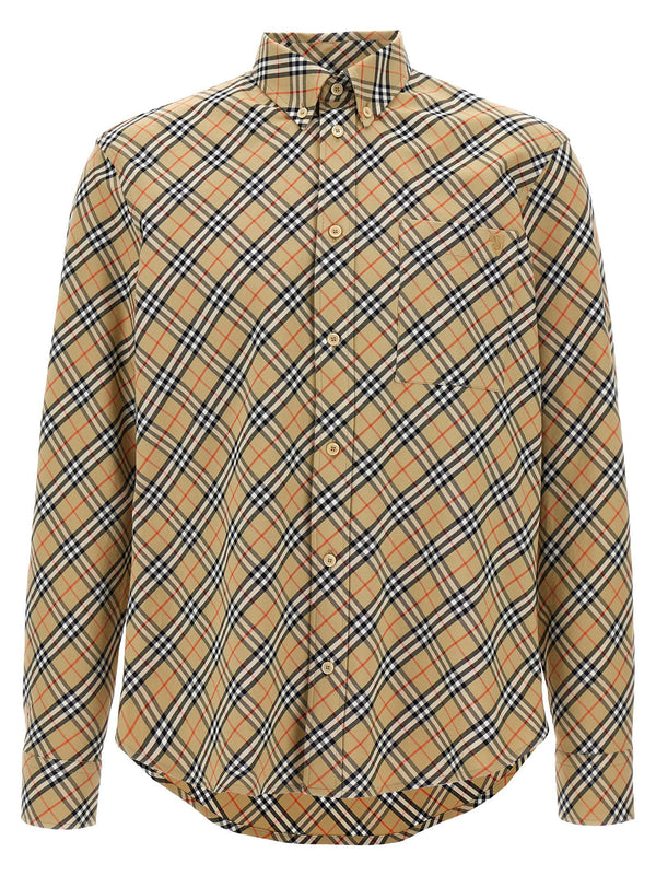 Burberry Check طبعة قميص — بيج
