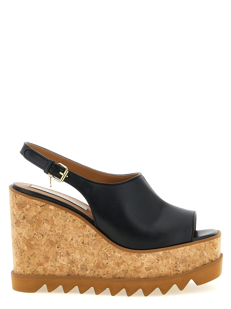 حذاء ويج Stella Mccartney سنيك-إليس كعب — أسود