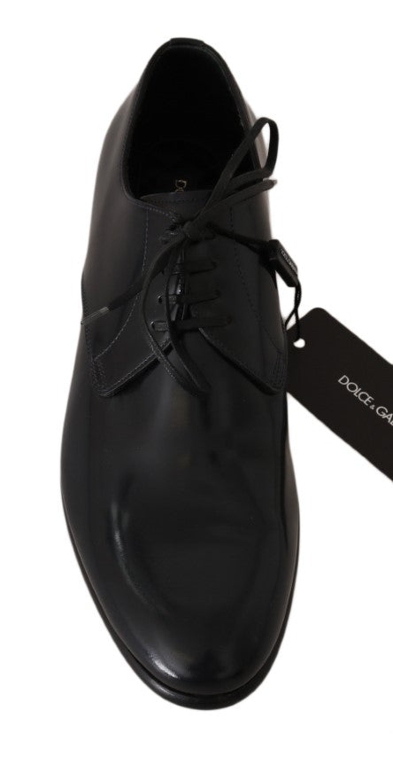Dolce & Gabbana 100% Leather polished derby shoe in black