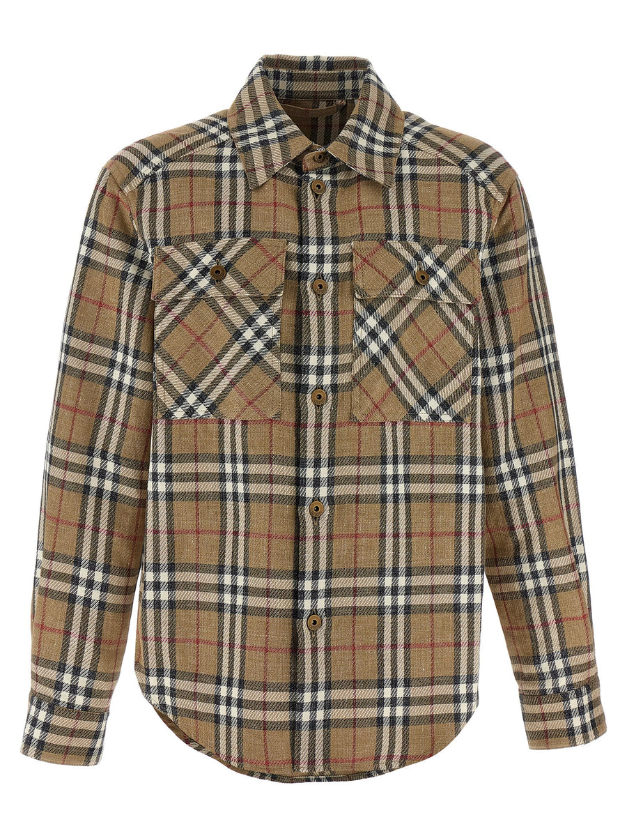 Burberry Burberry Check Double Face Shirt — Beige
