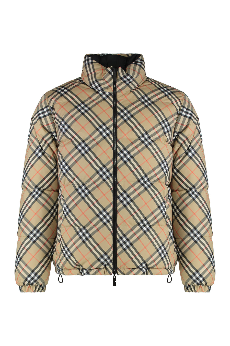 Reversible Snowdon Check Down Jacket Beige Duck Padded &