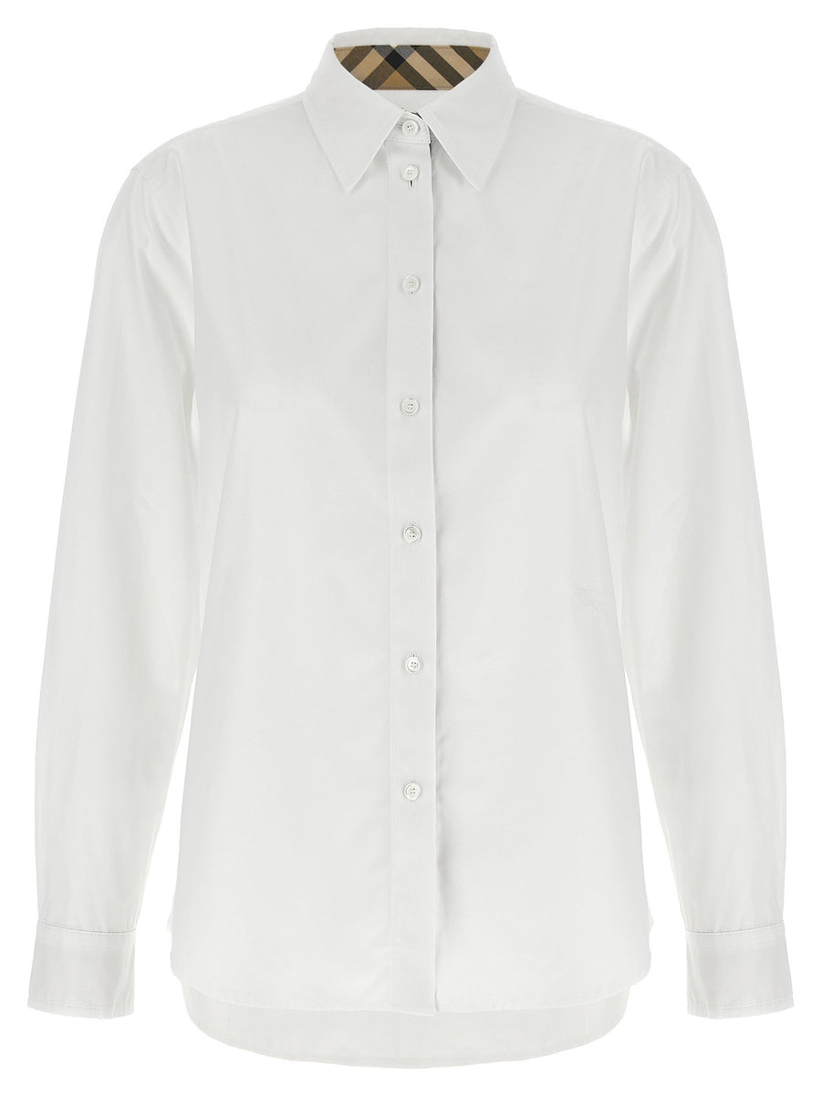Burberry Check Insert Shirt — White