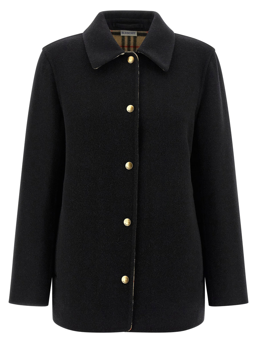 Burberry Double-Face Wool Twill Jacket — Black