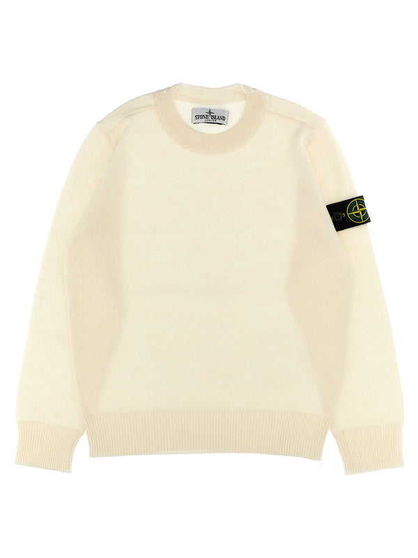 Stone Island Junior شعار رقعة صوف كنزة — كشمري