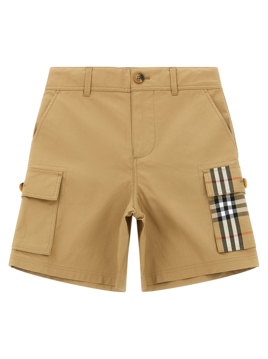 Burberry Cotton twill bermuda shorts in camel