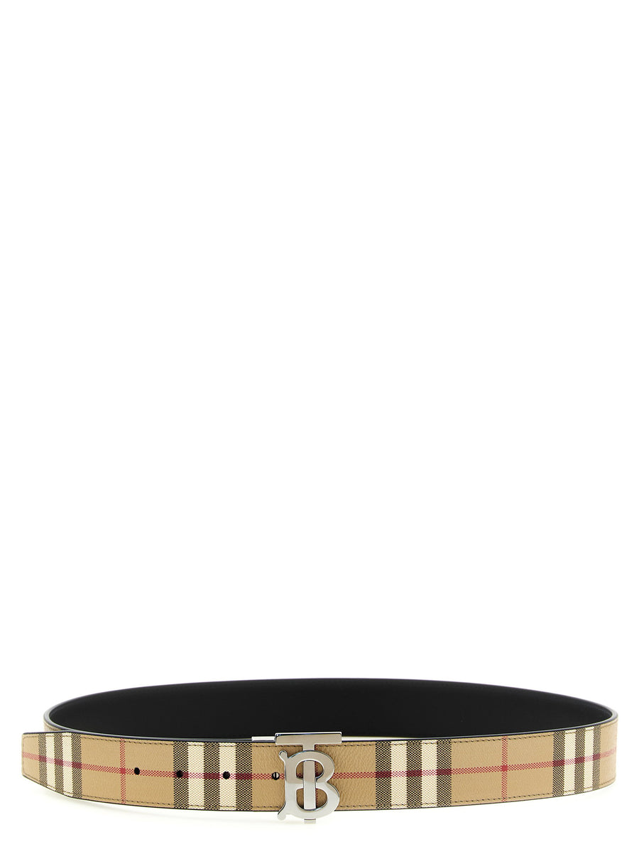 Burberry Vintage Check Reversible Belt — Beige