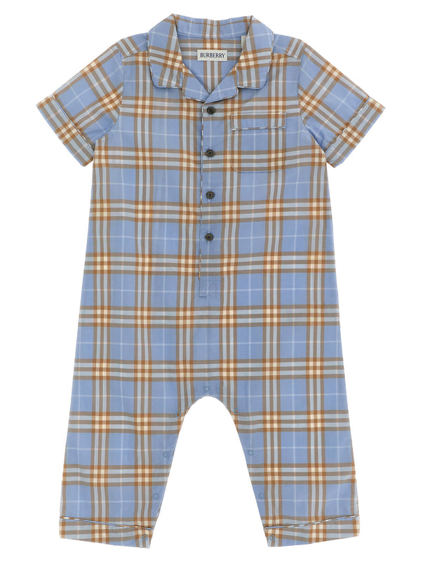 Burberry Burberry Check Cotton Jumpsuit — Blue