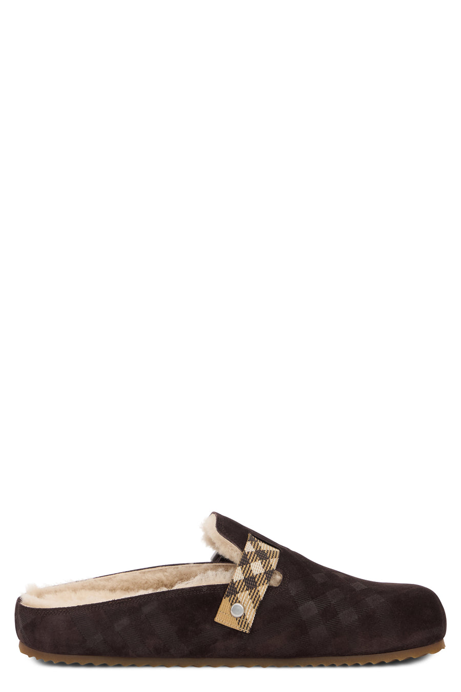 Mules With Hair Dark Brown Calf Slippers