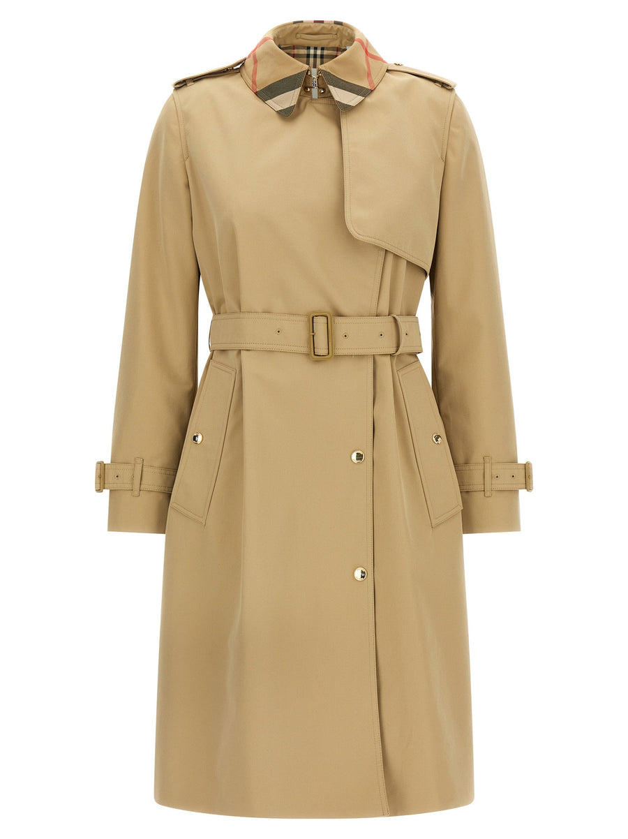 معطف Burberry Trench معطف — باللون الجملي