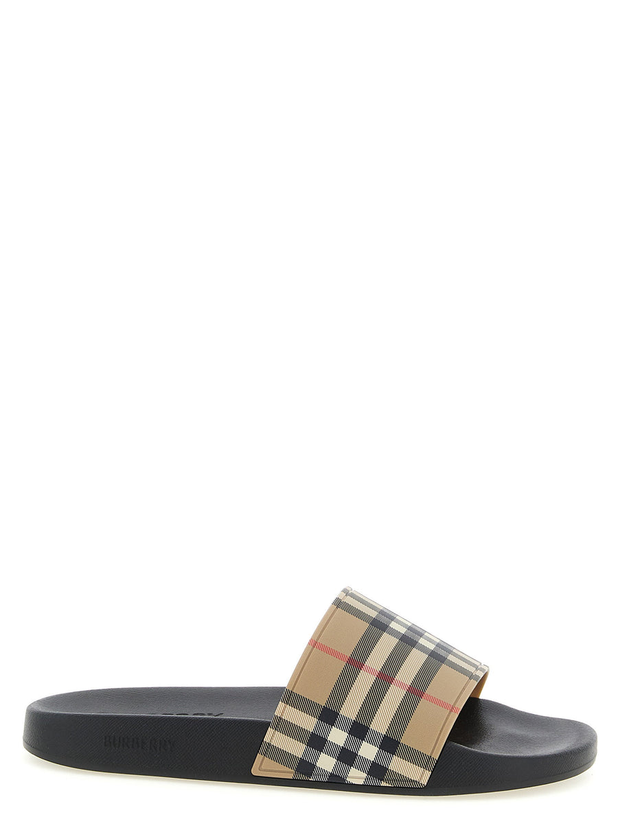 Burberry Furley Slide Sandal — Beige