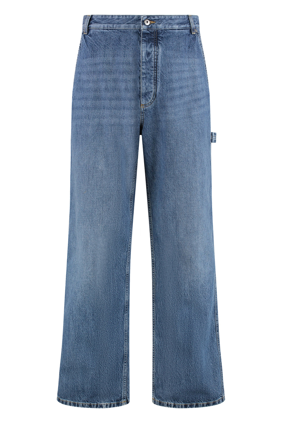Jeans Multi-Pocket Mid Blue Cotton Regular & Straight-leg