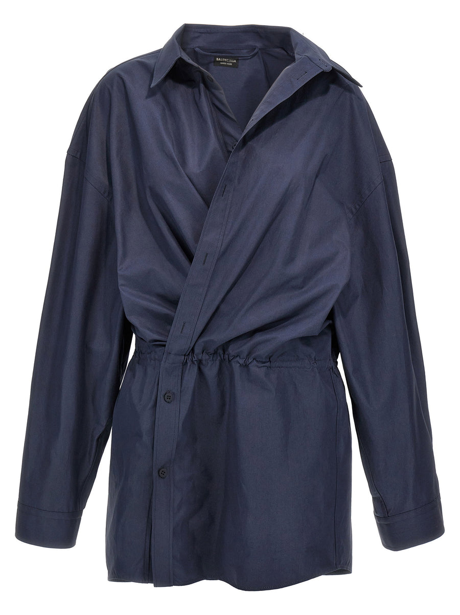 Balenciaga Stile Camicia Dress — Navy