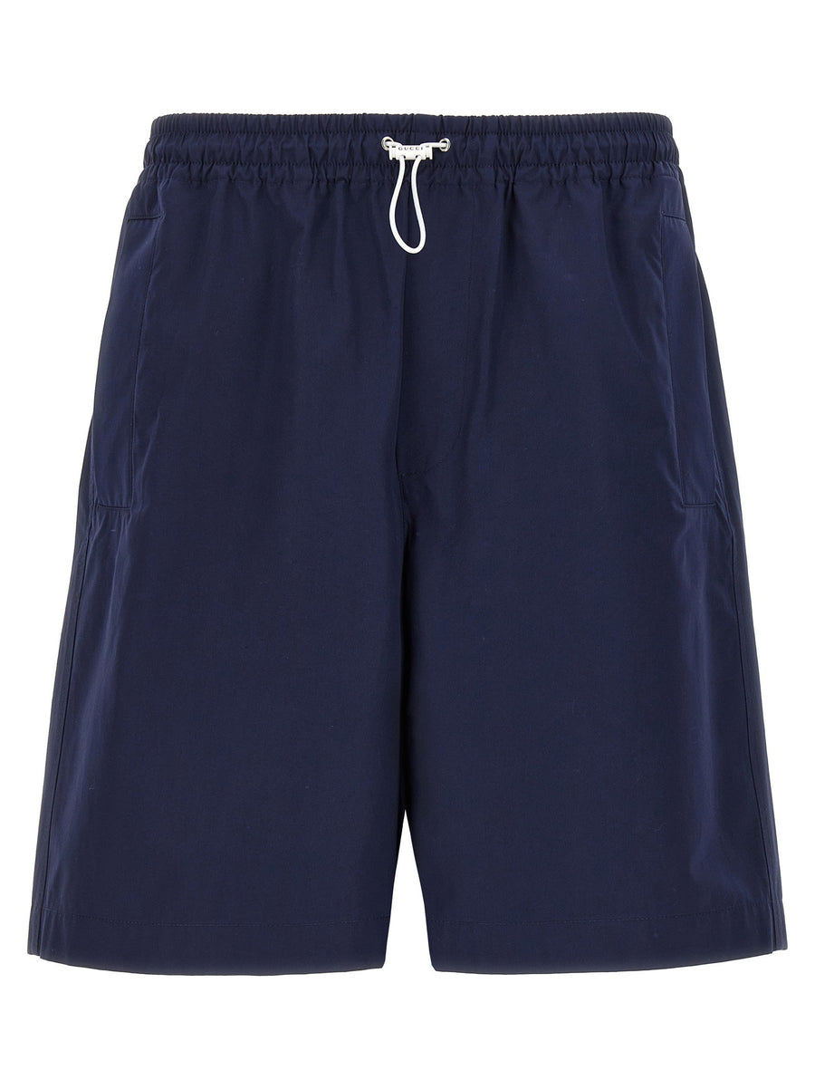 Gucci Cotton Poplin Bermuda Shorts — Navy